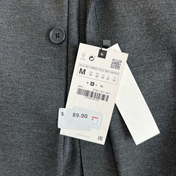 Zara Mens Regular Fit Blazer - Medium - NWT - Picture 3 of 4